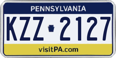 PA license plate KZZ2127