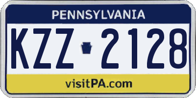 PA license plate KZZ2128