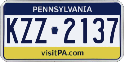 PA license plate KZZ2137