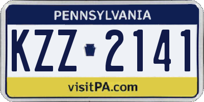 PA license plate KZZ2141