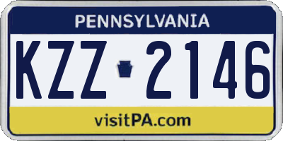 PA license plate KZZ2146