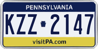 PA license plate KZZ2147