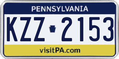 PA license plate KZZ2153