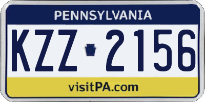 PA license plate KZZ2156