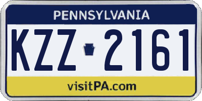 PA license plate KZZ2161
