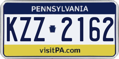 PA license plate KZZ2162