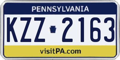 PA license plate KZZ2163
