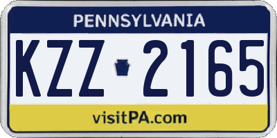 PA license plate KZZ2165