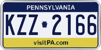 PA license plate KZZ2166