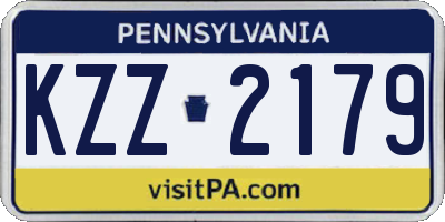 PA license plate KZZ2179