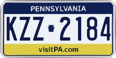 PA license plate KZZ2184