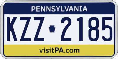PA license plate KZZ2185