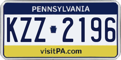 PA license plate KZZ2196