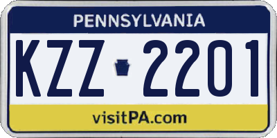PA license plate KZZ2201