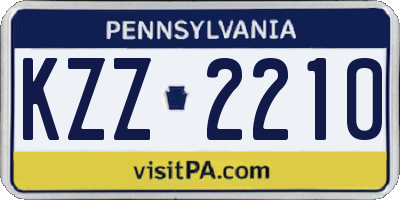 PA license plate KZZ2210