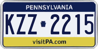 PA license plate KZZ2215