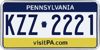 PA license plate KZZ2221
