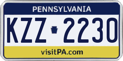 PA license plate KZZ2230