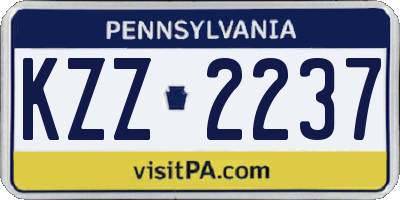 PA license plate KZZ2237