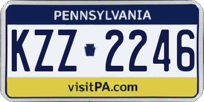PA license plate KZZ2246