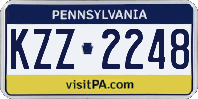 PA license plate KZZ2248