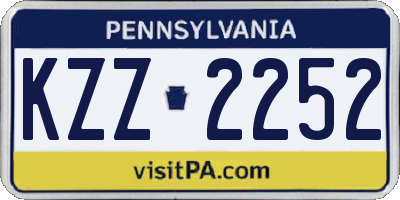 PA license plate KZZ2252