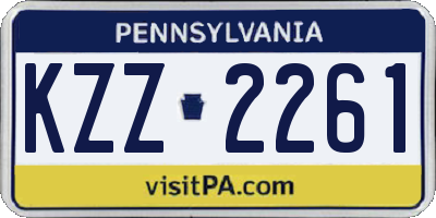 PA license plate KZZ2261