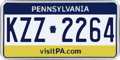 PA license plate KZZ2264