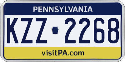 PA license plate KZZ2268