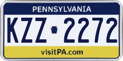 PA license plate KZZ2272