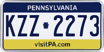 PA license plate KZZ2273
