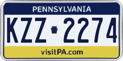 PA license plate KZZ2274