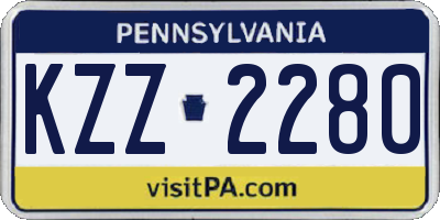 PA license plate KZZ2280