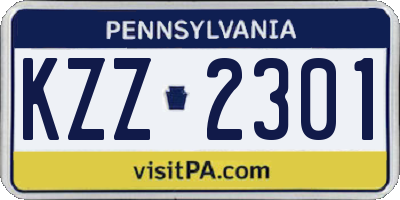 PA license plate KZZ2301
