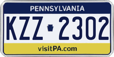 PA license plate KZZ2302
