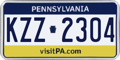 PA license plate KZZ2304