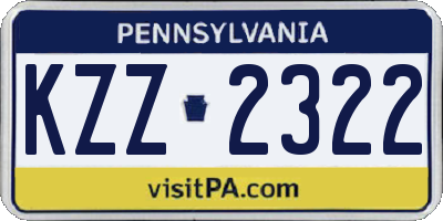 PA license plate KZZ2322