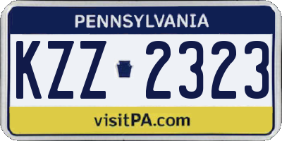 PA license plate KZZ2323