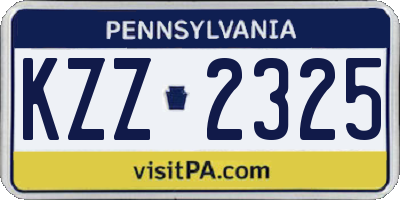 PA license plate KZZ2325