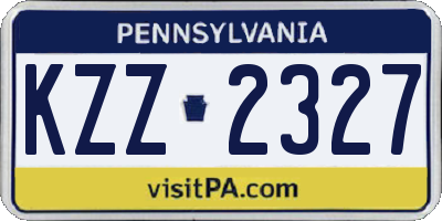 PA license plate KZZ2327