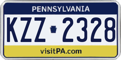 PA license plate KZZ2328