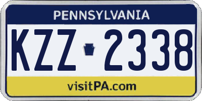 PA license plate KZZ2338