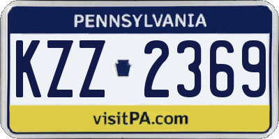 PA license plate KZZ2369