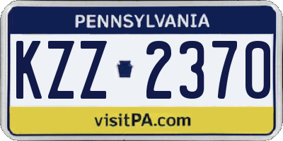 PA license plate KZZ2370