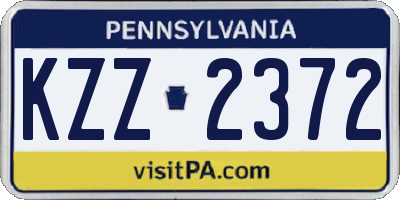 PA license plate KZZ2372