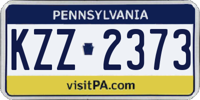 PA license plate KZZ2373