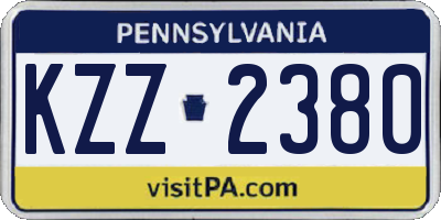 PA license plate KZZ2380