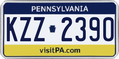 PA license plate KZZ2390