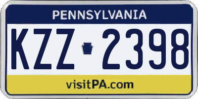 PA license plate KZZ2398