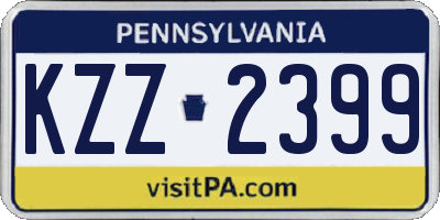 PA license plate KZZ2399